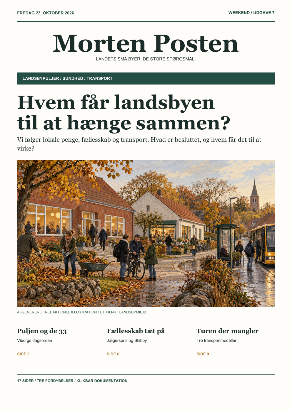 Forsiden af Morten Posten, udgave 7, 23. oktober 2026